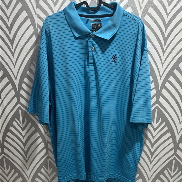 adidas Other - Adidas climalite Men's Blue Striped Polo Shirt
